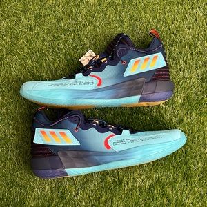 Adidas DAME 7 EXTPLY  Dark Blue/Aqua Yellow Men Basketball Shoes GV8577 Sz 15